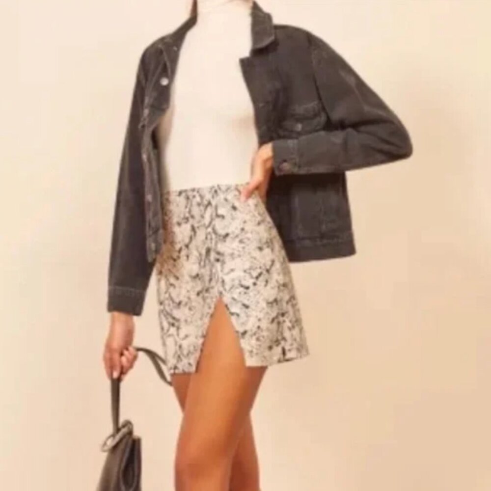 Reformation Cami Skirt in Snakeskin
